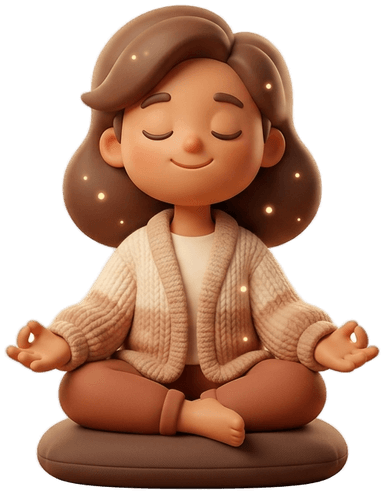 Peaceful meditating character